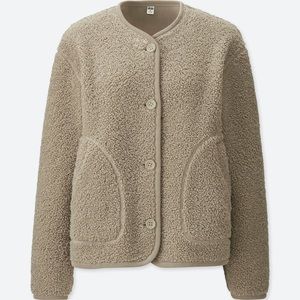 UNIQLO Fleece Collarless Jacket
